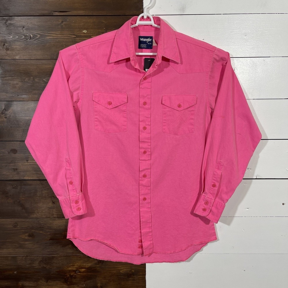 Vintage Wrangler Brushpopper Western Shirt Mens Size 15.5-33 Cowboy USA 90s